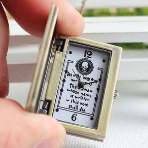 Keeping Time Watch Necklace w/“Death Note” Book Script Working Pendant 32” chain